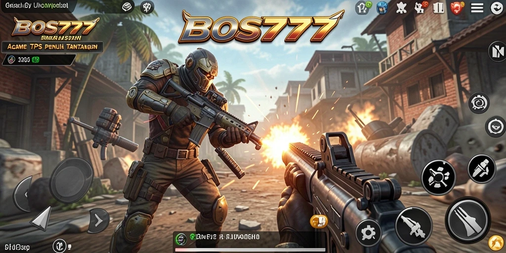 Tampilan aksi mendebarkan dalam gameplay BOS777.