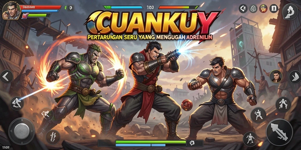 Screenshot gameplay CUANKUY yang menunjukkan pertarungan intens.