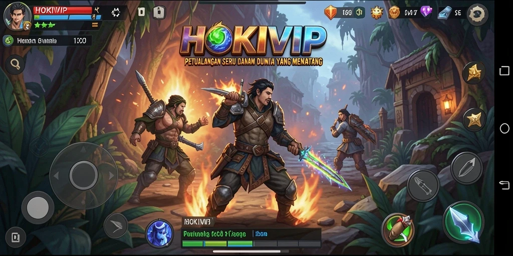 Tampilan gameplay HOKIVIP dengan suasana petualangan yang mendebarkan.