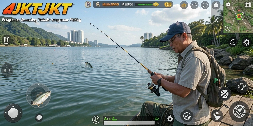 Screenshot utama JKTJKT yang menampilkan keseruan gameplay Fishing.