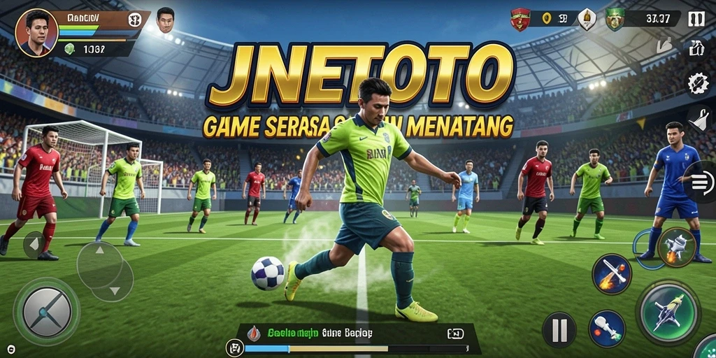 Screenshot utama JNETOTO menampilkan aksi seru di lapangan olahraga.