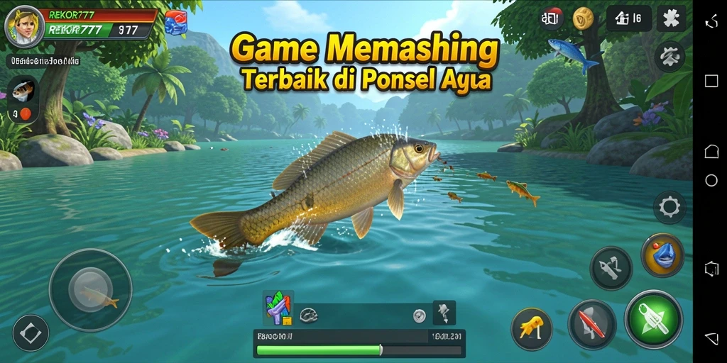 Screenshot gameplay <strong>REKOR777</strong> menampilkan serunya aktivitas memancing.